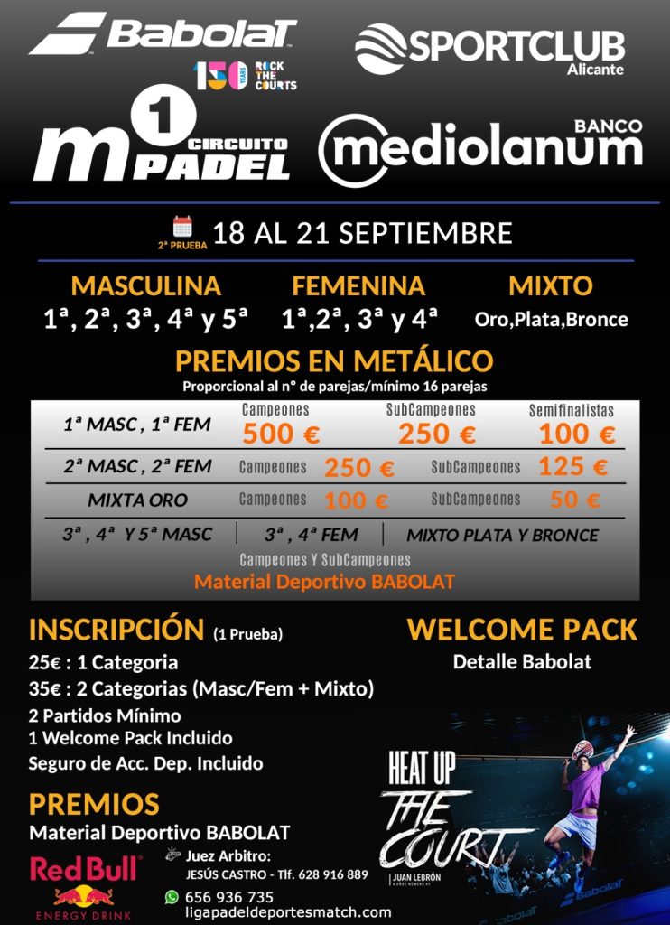 CIRCUITO M1 PADEL BABOLAT – BANCO MEDIOLANUM