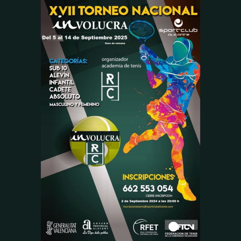 XVII TORNEO NACIONAL INVOLUCRA – SPORTCLUB ALICANTE (6 al 14 de septiembre 2025 fines de semana)