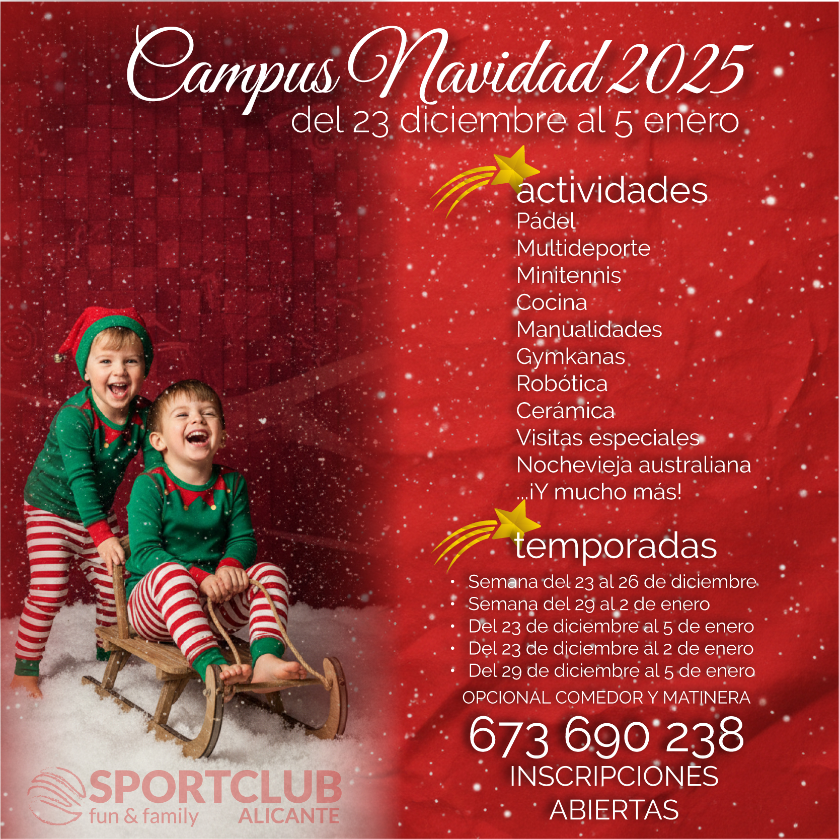 Campus de Navidad 2025 – Sportclub Alicante (23 dic – 5 ene)